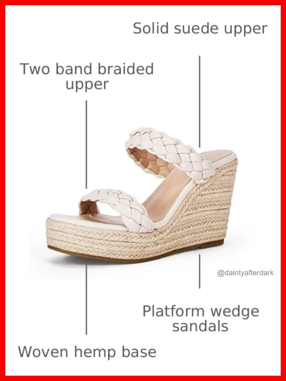 Women's Suede Slide Sandals Espadrilles Woven Wedge Platform
